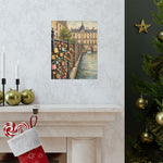 Paris Love Locks Matte Vertical Poster — Romantic Cityscape Wall Art - AquilVision