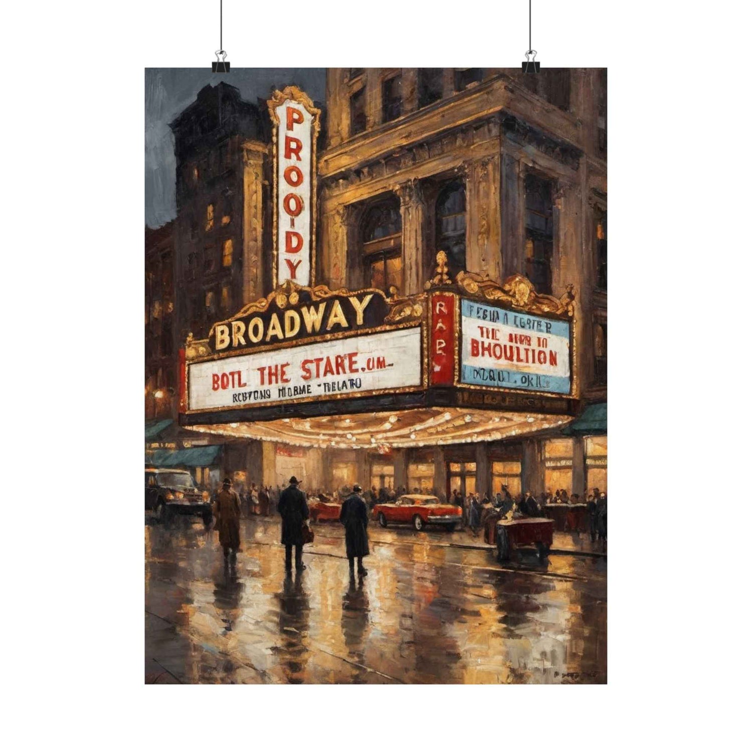 Vintage Broadway Theater Poster — Matte Vertical Wall Art
