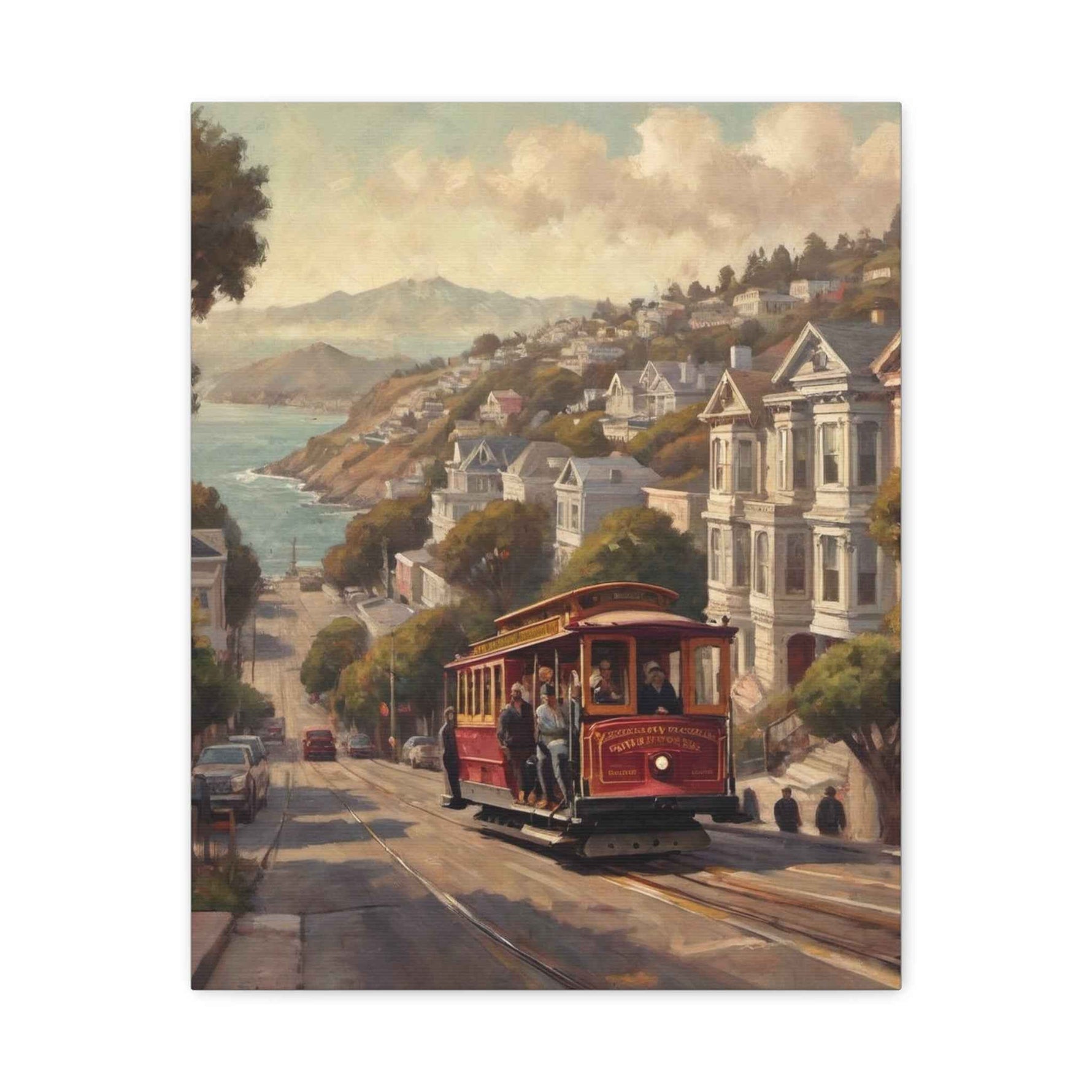 San Francisco Cable Car Matte Canvas Wall Art — Stretched 1.25" - AquilVision
