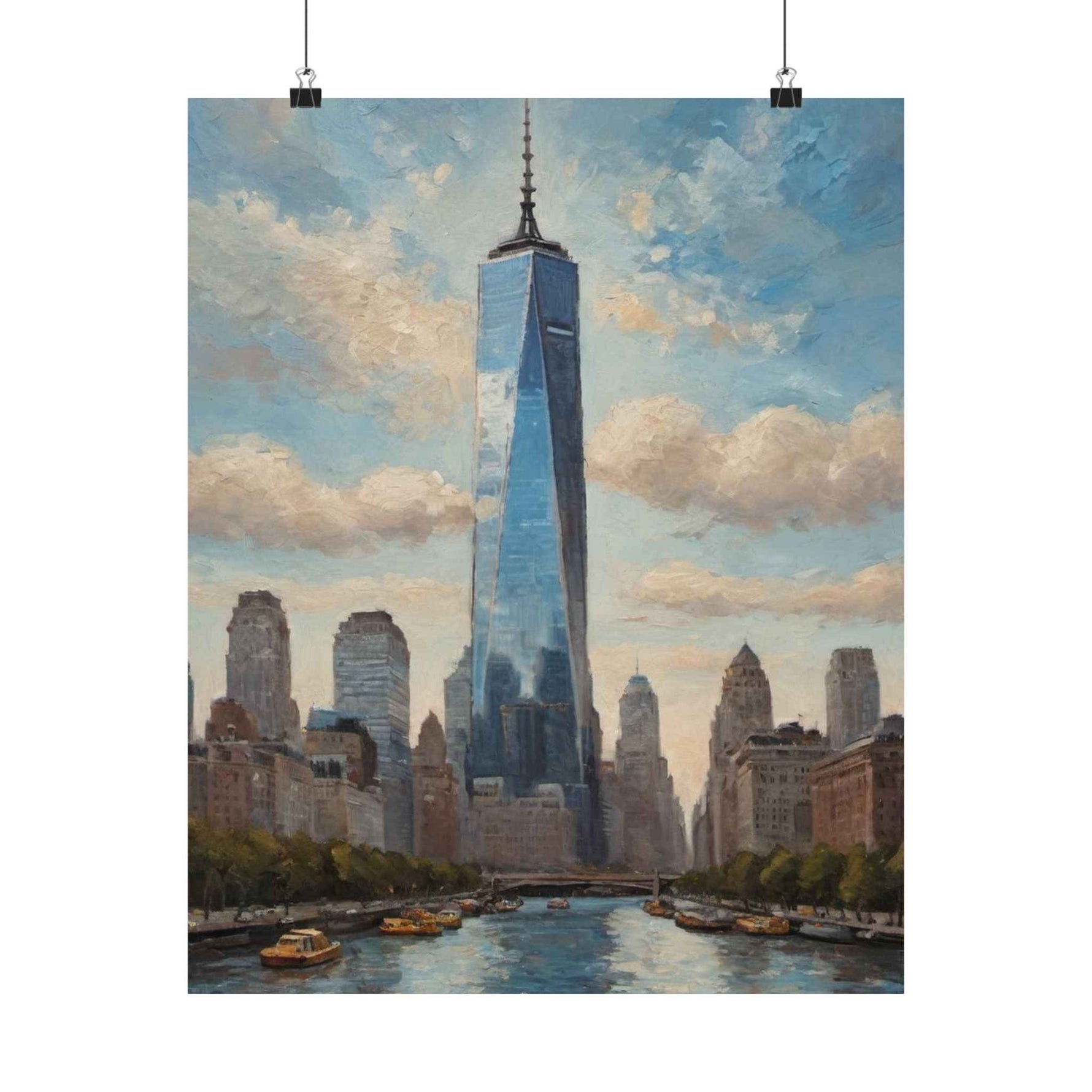 One World Trade Center Vertical Matte Poster — NYC Skyline Art Print