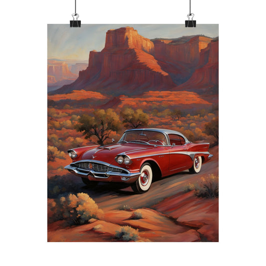 Vintage Car Matte Poster, Retro Wall Art, Home Decor, Gift for Car Enthusiasts, Vintage Automotive Decor, Classic Car Gift