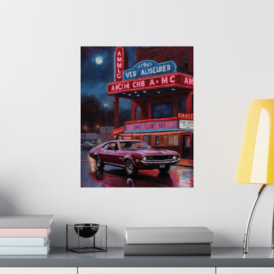 1960s Vintage Car Matte Poster - Classic Movie Theater Art Print | AJ68 Collection Printify