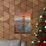 Golden Gate Bridge Sunset Poster - Matte Vertical Travel Wall Art - AquilVision