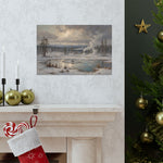 Winter Landscape Matte Poster — Serene Snowy Lake Art Print - AquilVision