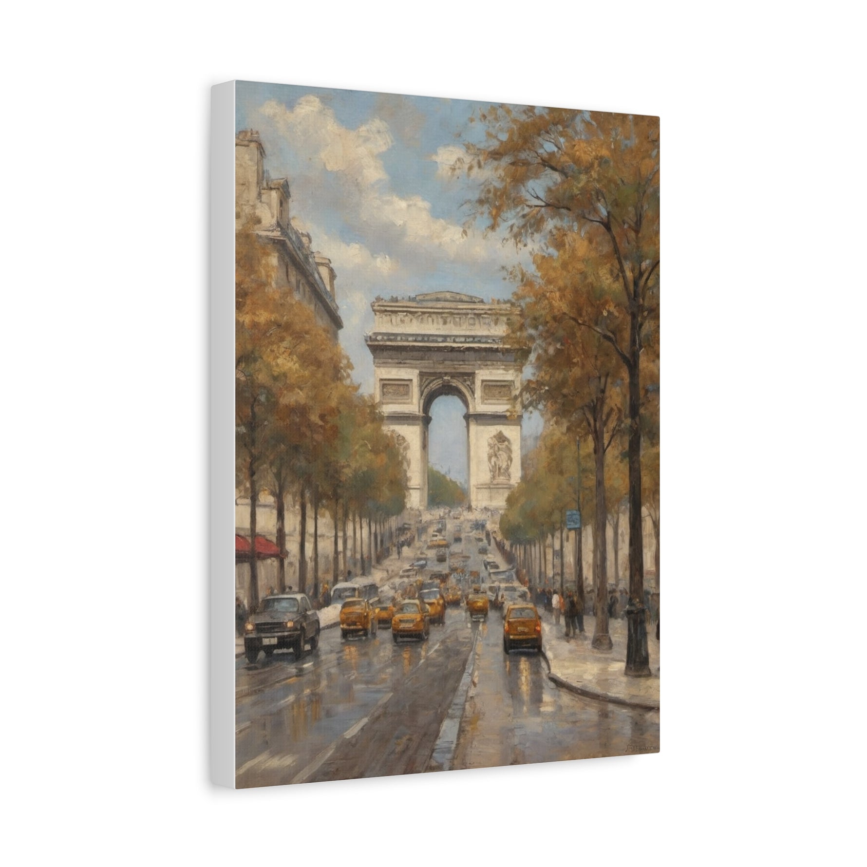Paris Arc de Triomphe Canvas Wall Art — Autumn Street Scene - AquilVision