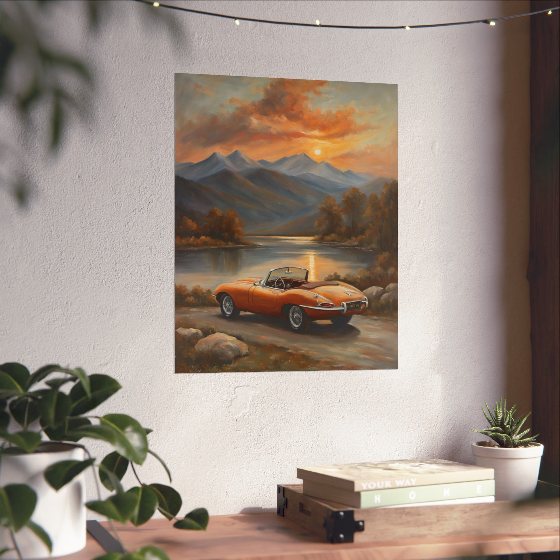 Scenic Car Posters, Vintage Wall Art, Home Décor, Car Enthusiast Gifts, Nature Prints, Retro Artworks - AquilVision
