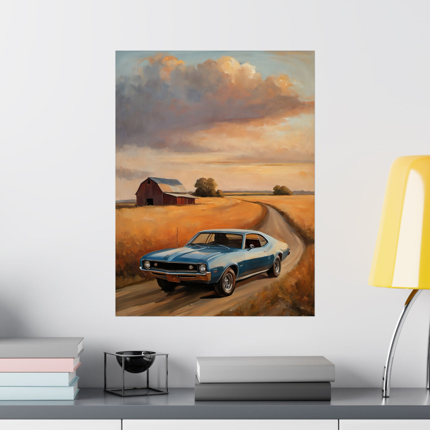 Vintage Car Landscape Poster Art | AJ68 Collection Printify