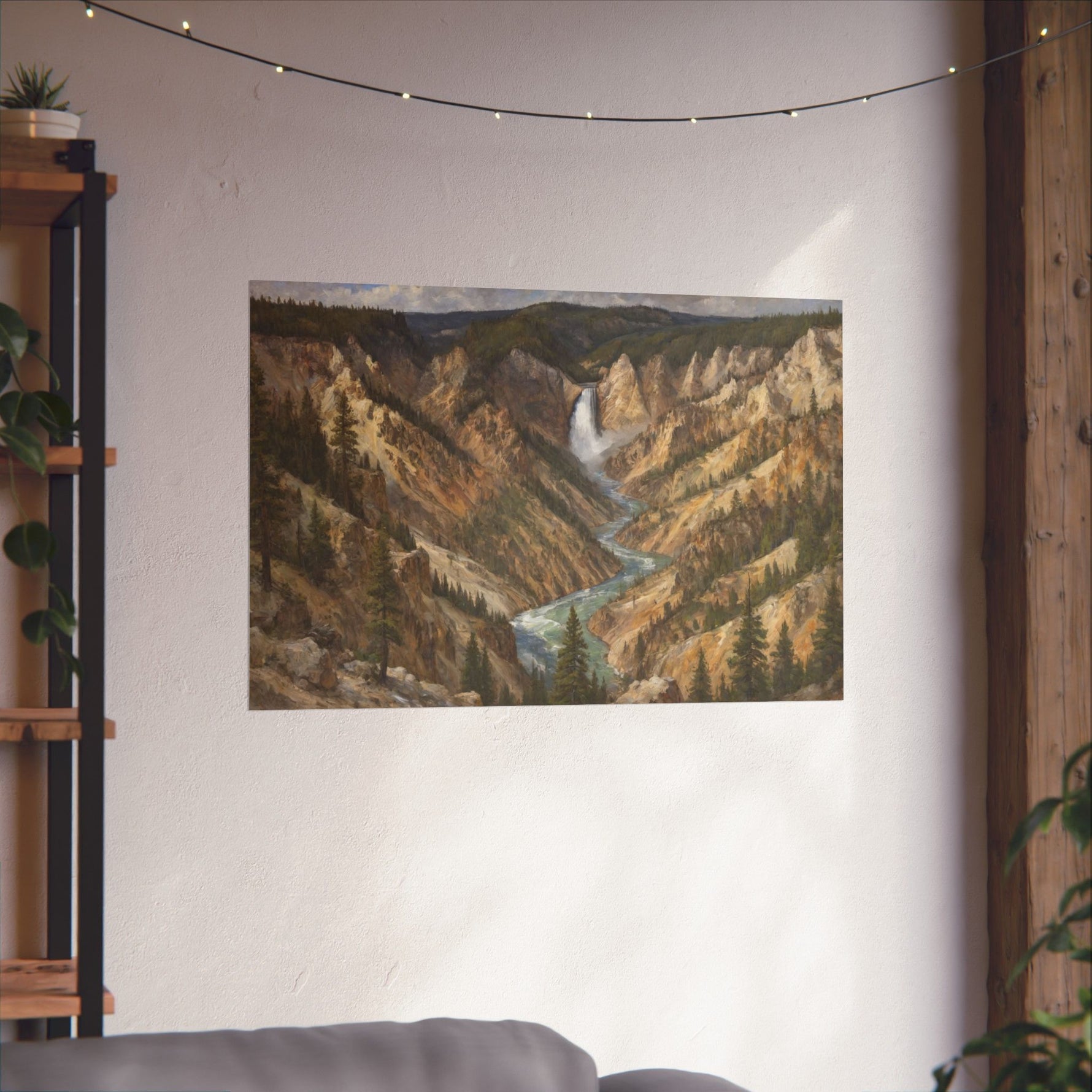 Yellowstone Canyon Waterfall Matte Poster — Landscape Wall Art - AquilVision