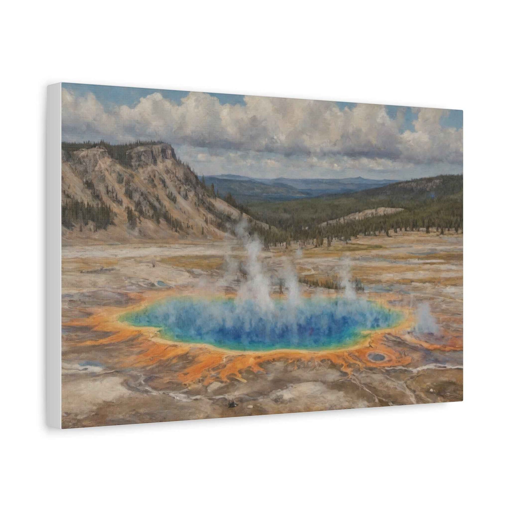 Yellowstone Grand Prismatic Hot Spring Canvas Print - AquilVision