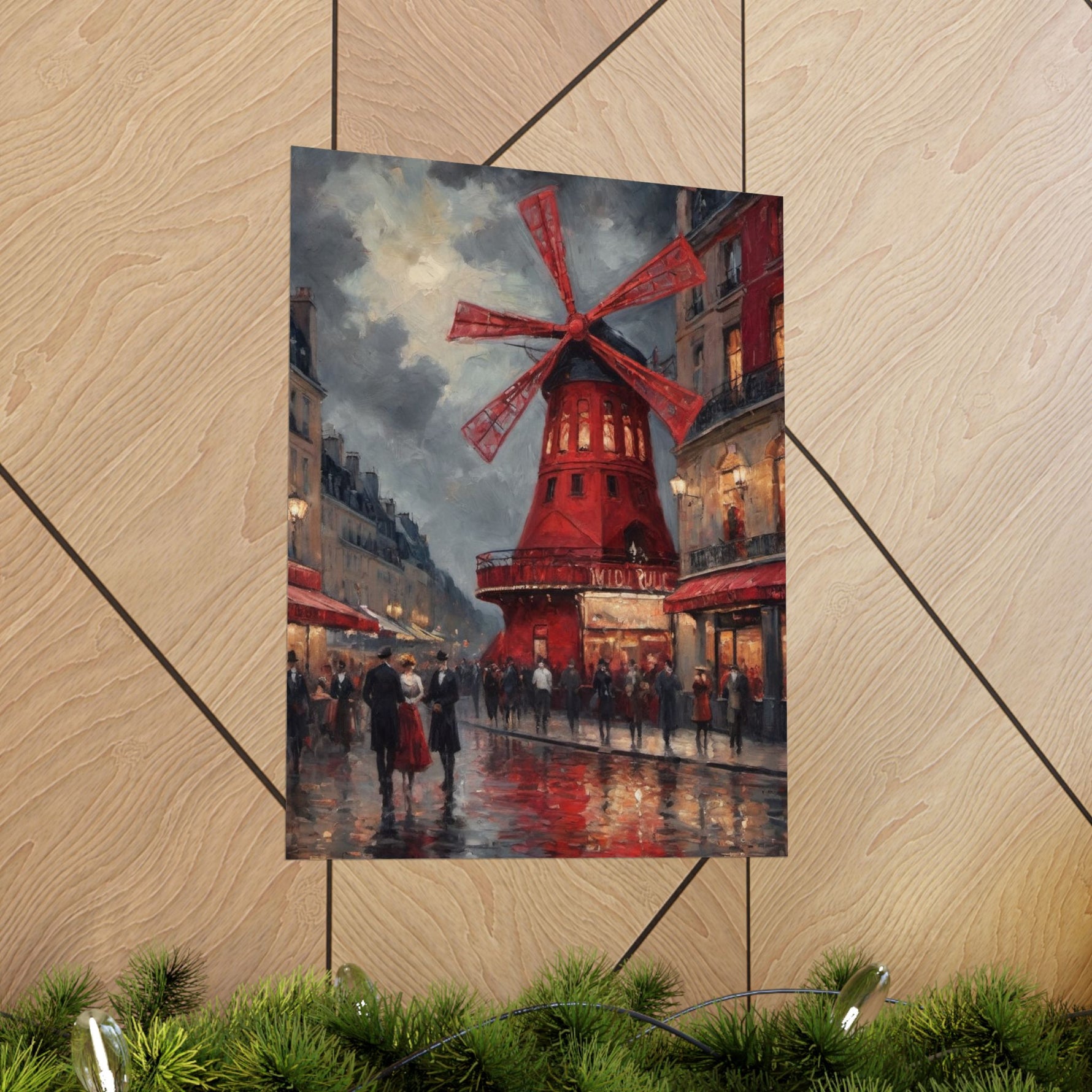 Vintage Paris Moulin Rouge Matte Poster — Romantic City Street Art Print - AquilVision
