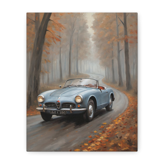 Autumn Car Canvas Wall Art, Vintage Car Decor, Fall Home Decor, Cozy Aesthetic Art, Perfect Gift for Car Lovers, Boho Wall Hanging