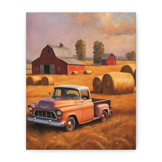 Rustic Farmhouse Wall Art Print, Farm Decor, Vintage Truck Canvas, Country Home Decor, Gift for Farmhouse Lovers