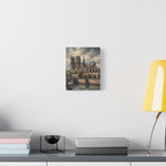 Notre Dame Riverbank Matte Canvas Wall Art — Classic Parisian Cathedral Print - AquilVision
