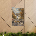 Paris Arc de Triomphe Poster — Autumn Boulevard Matte Vertical Art Print - AquilVision
