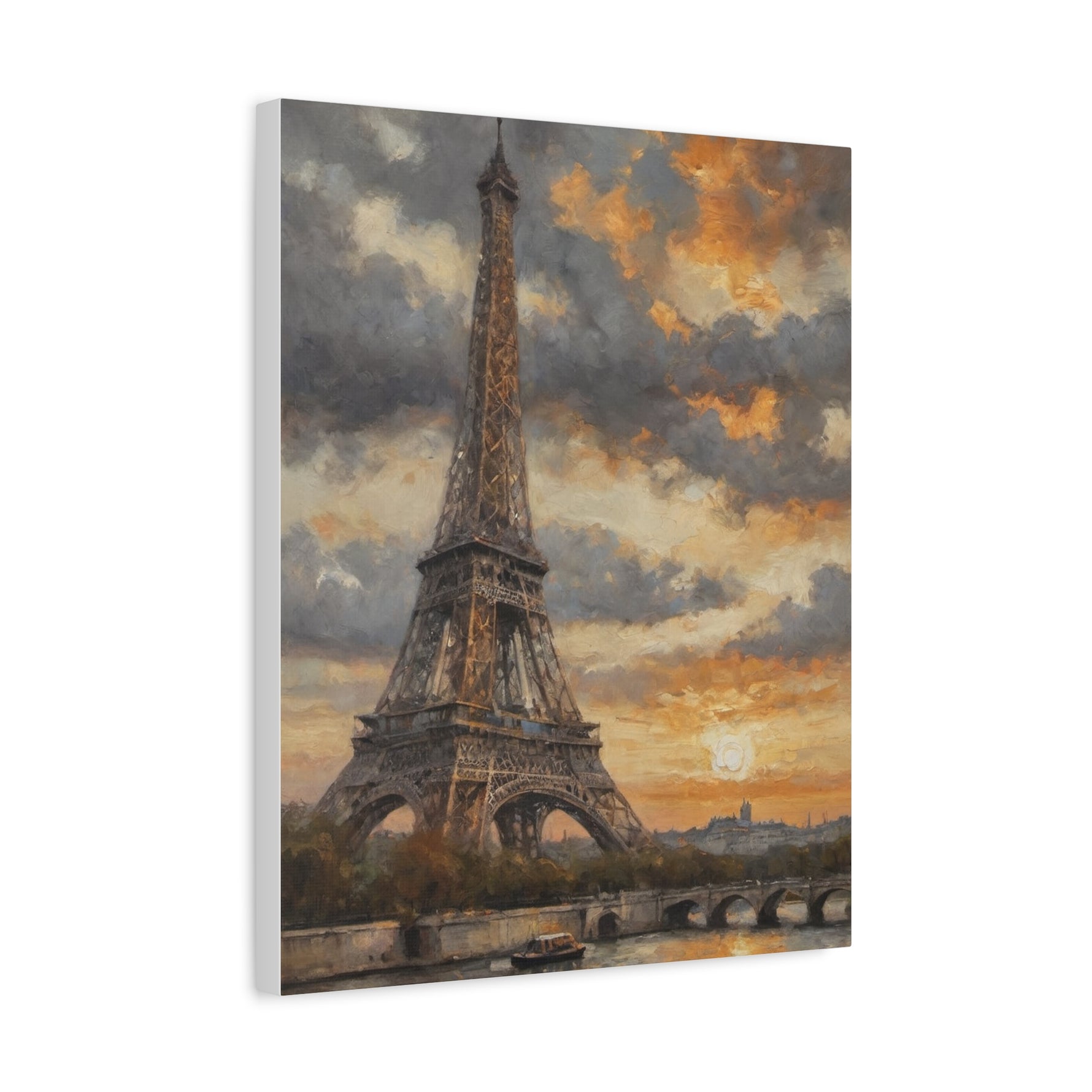 Eiffel Tower Sunset Canvas Print — Matte Stretched Wall Art - AquilVision