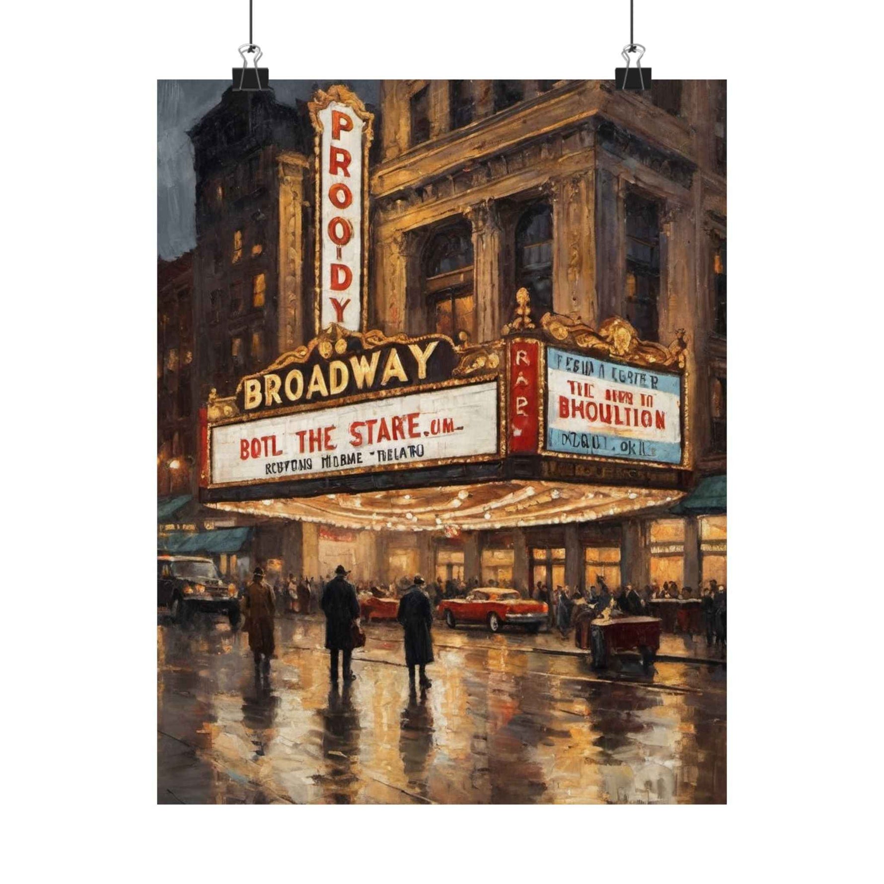 Vintage Broadway Theater Poster — Matte Vertical Wall Art