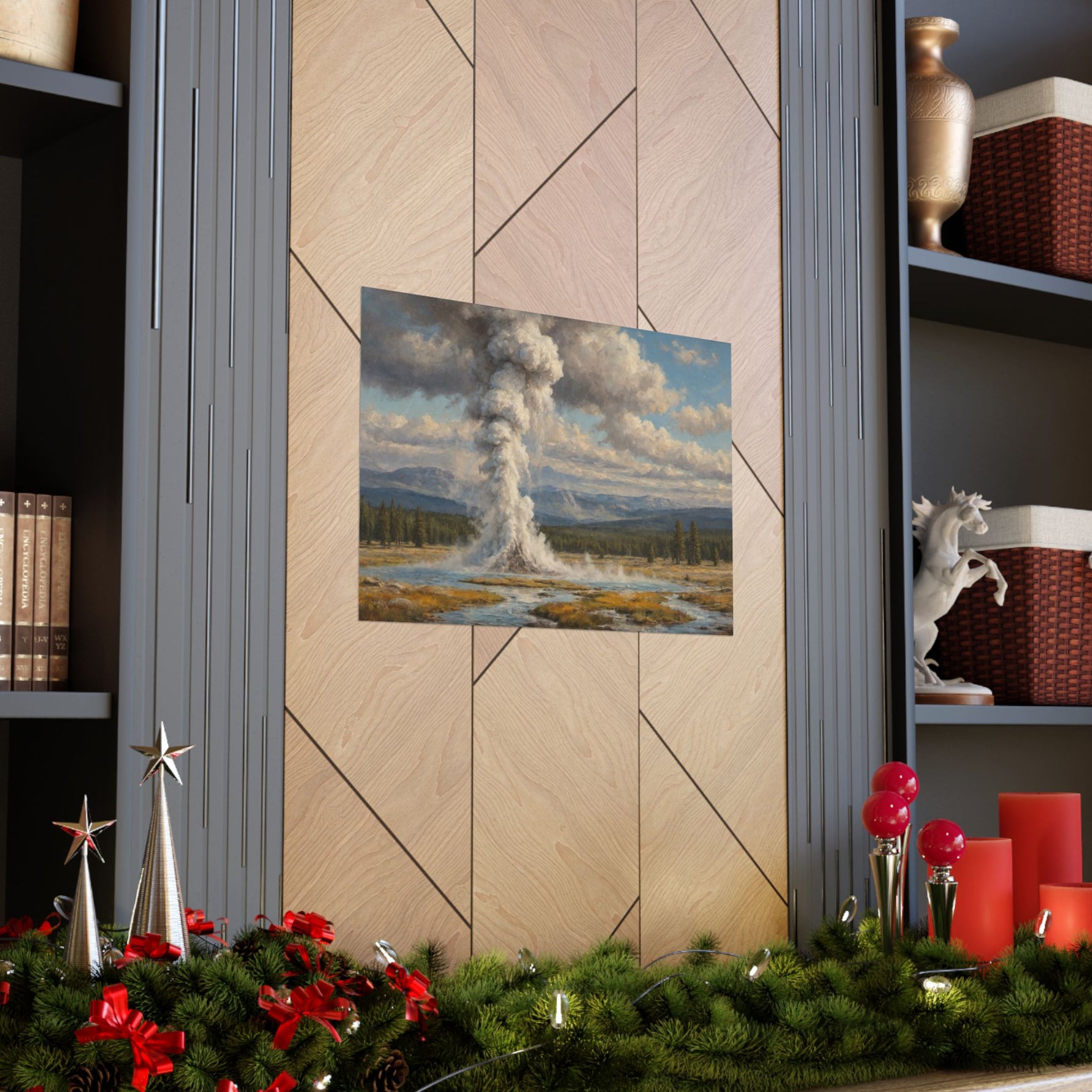 Geyser Landscape Matte Poster — Serene National Park Wall Art - AquilVision