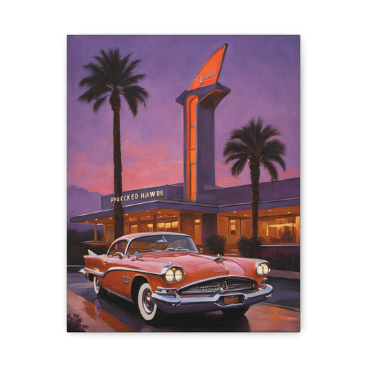 Retro Car Canvas Art, Vintage Car Wall Decor, Nostalgic Home Decor, Gift for Car Lovers, Classic Automobile Wall Art