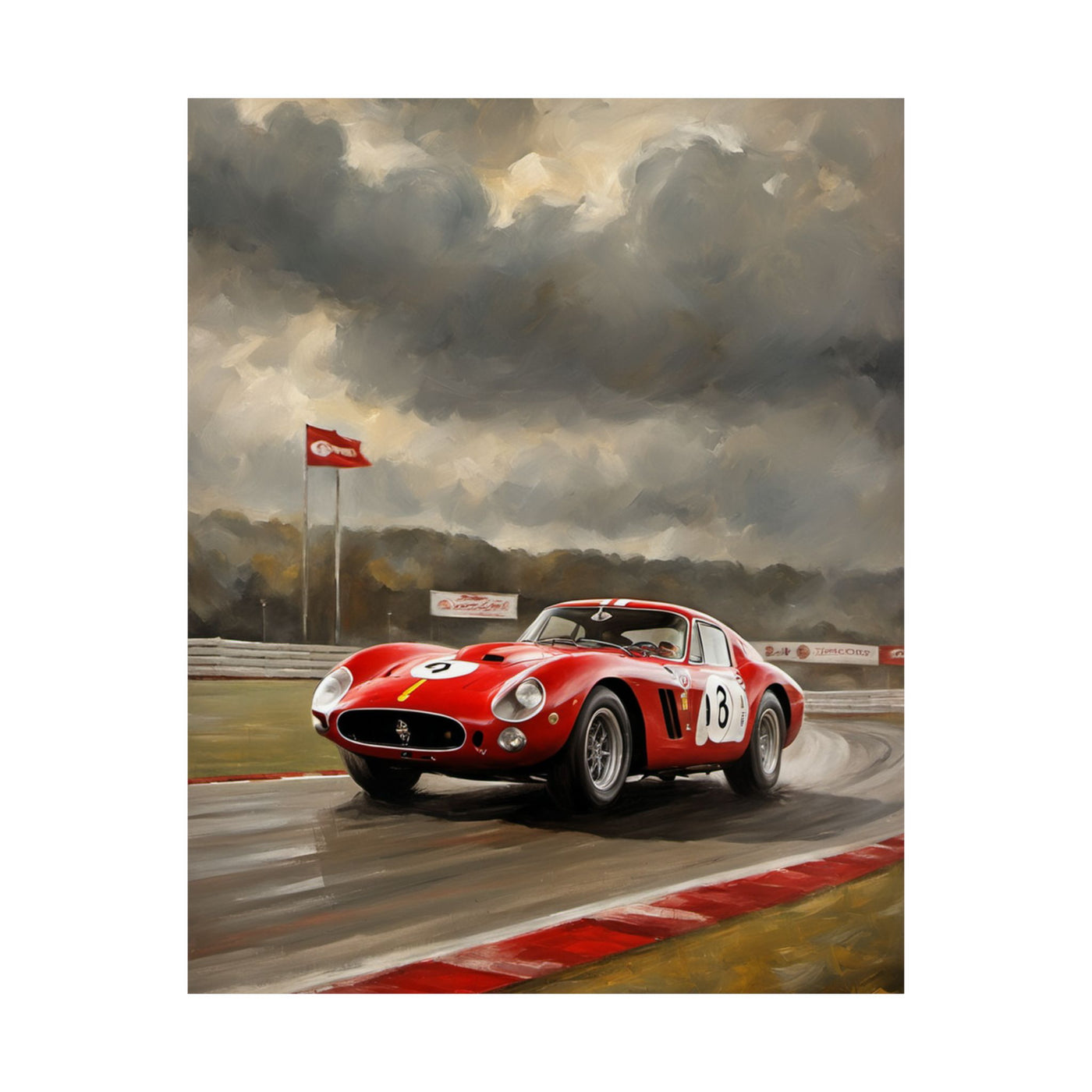 Racing Car Matte Vertical Posters, Sports Wall Art, Automotive Decor, Gift for Car Enthusiasts, Vintage Racing Print Printify