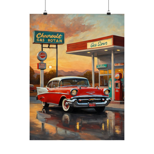 Vintage Car Wall Art Poster, Retro Automotive Decor, Classic Car Poster for Home, Gift for Car Enthusiasts, Nostalgic Wall Decor