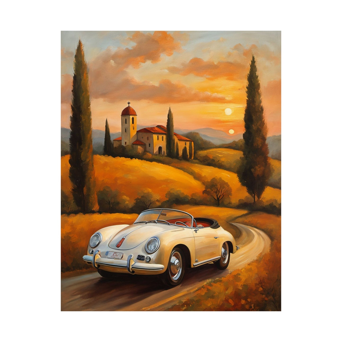 Scenic Vintage Car Posters, Wall Art for Car Lovers, Home Décor, Gifts for Him, Retro Style
