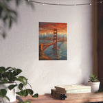 Golden Gate Bridge Sunset Poster - Matte Vertical Travel Wall Art - AquilVision