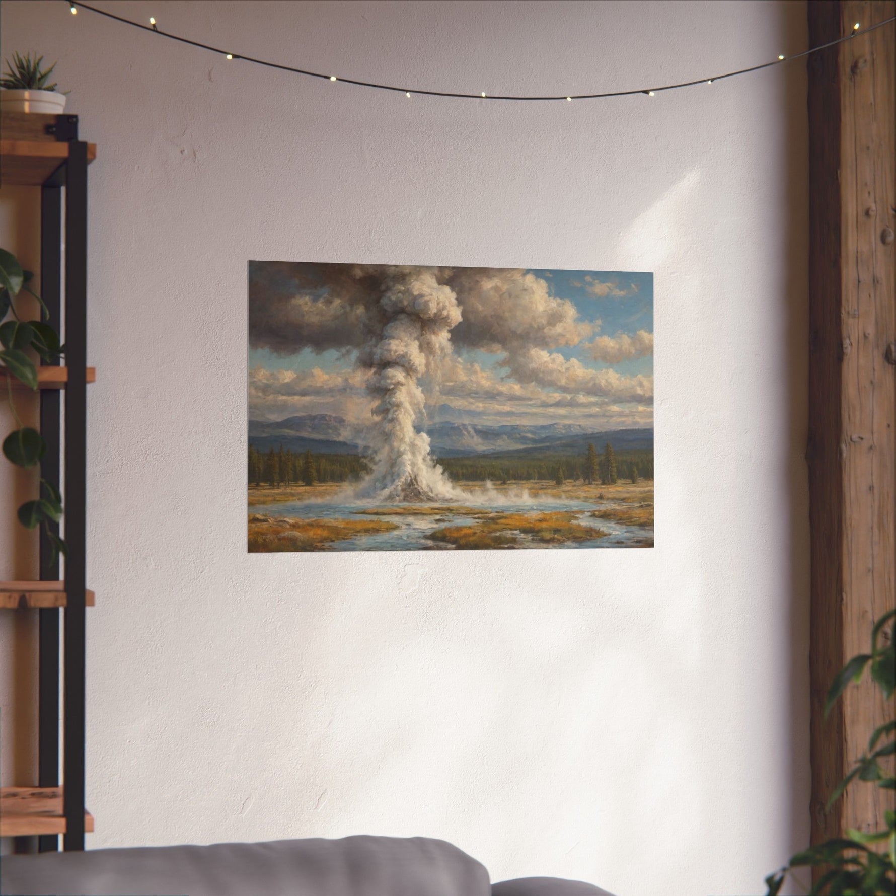 Geyser Landscape Matte Poster — Serene National Park Wall Art - AquilVision