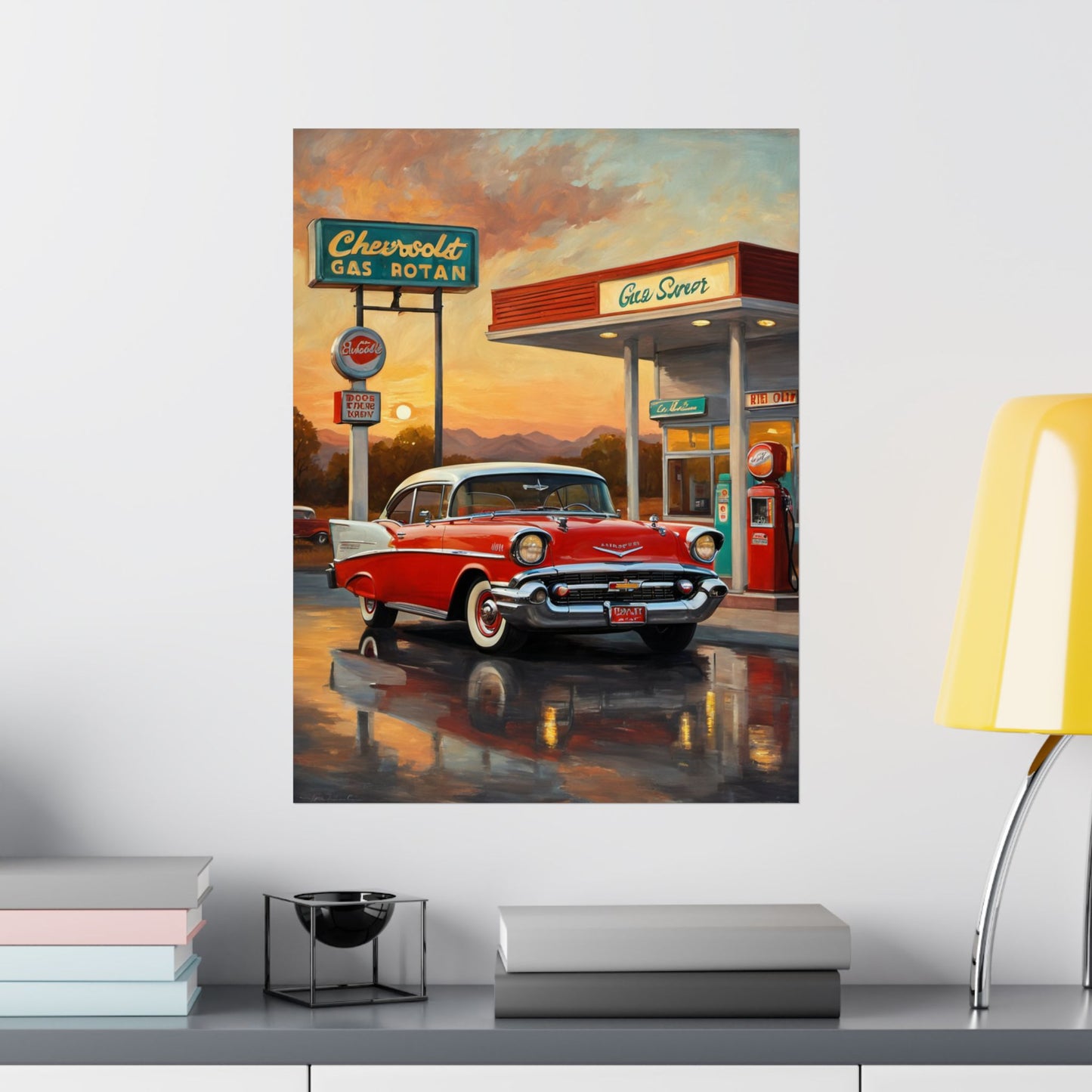 Vintage Car Wall Art Poster, Retro Automotive Decor, Classic Car Poster for Home, Gift for Car Enthusiasts, Nostalgic Wall Decor
