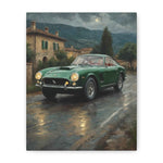 Classic Green Ferrari Painting — Matte Stretched Canvas Wall Art