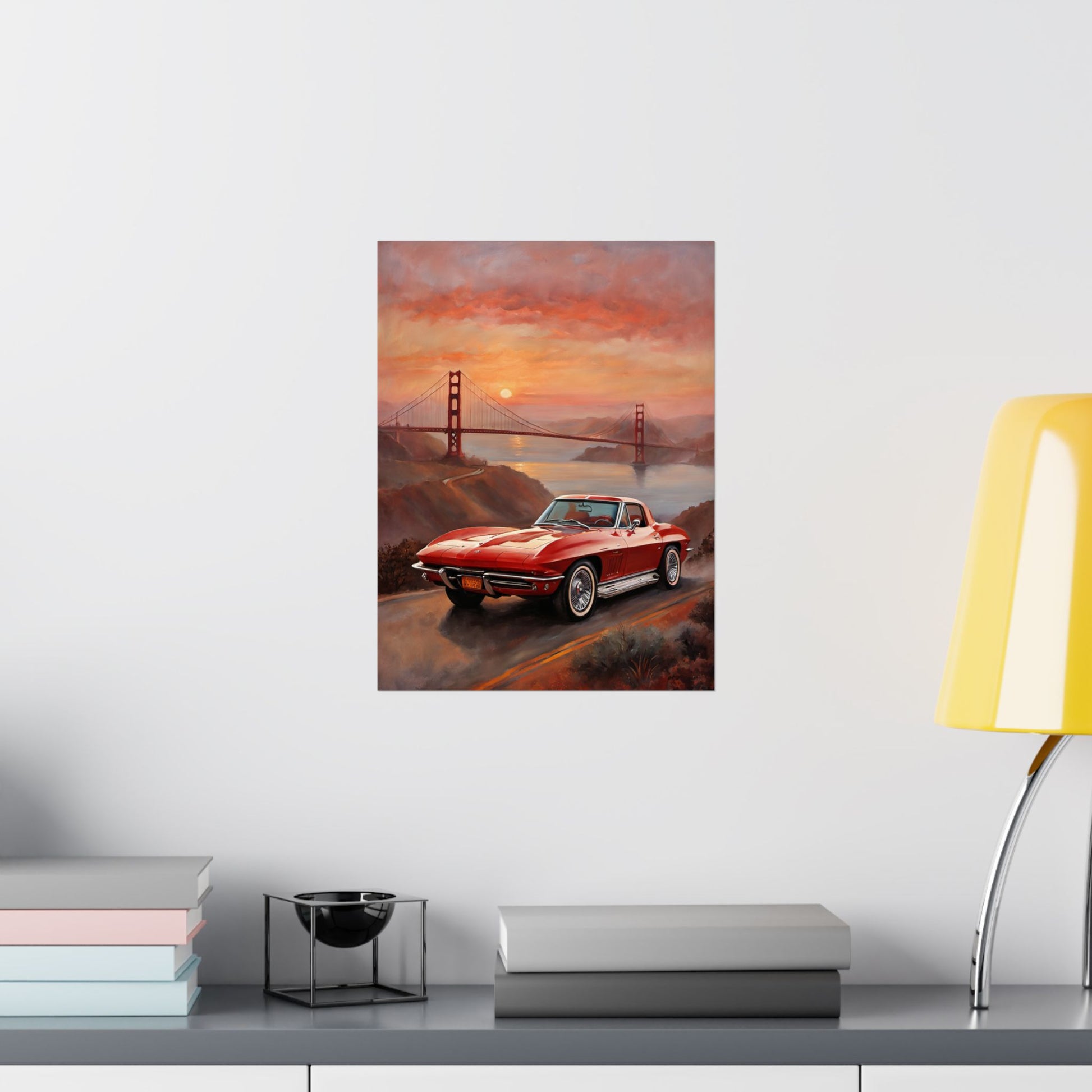 Retro Car Art Print, Matte Vertical Poster, Classic Car Decor, Wall Art, Gift for Car Lovers, Retro Home Decor Printify