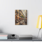 Paris Café Street Scene Matte Canvas Wall Art — Stretched 1.25" - AquilVision