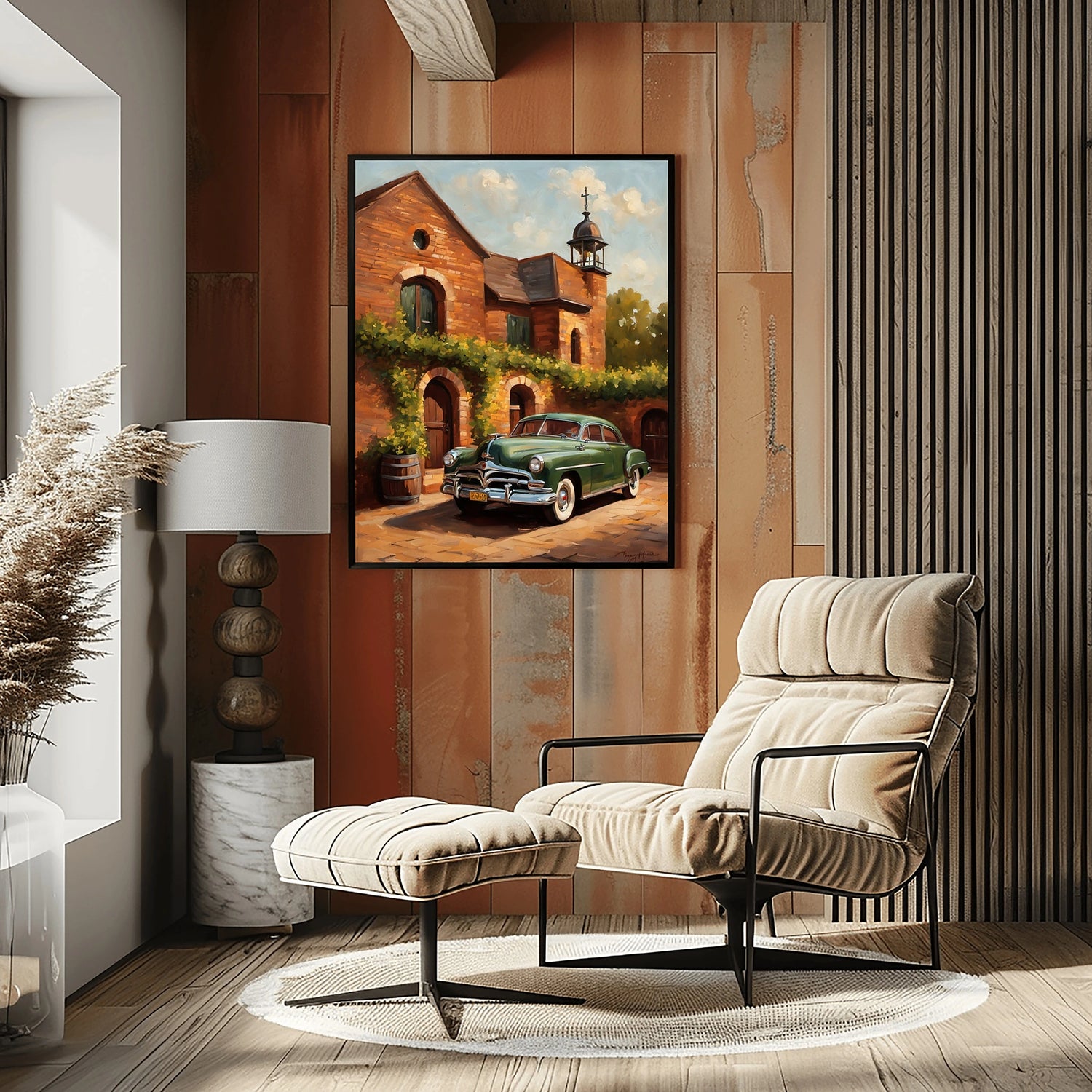 1951 Step-Down Racing Legend Wine Country Wall Art | Vintage Luxury Estate Print