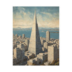 Vintage Cityscape Poster — Transamerica Pyramid Matte Vertical Print - AquilVision
