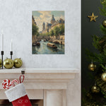 Paris Riverboat Matte Poster — Vintage European Cityscape Wall Art - AquilVision