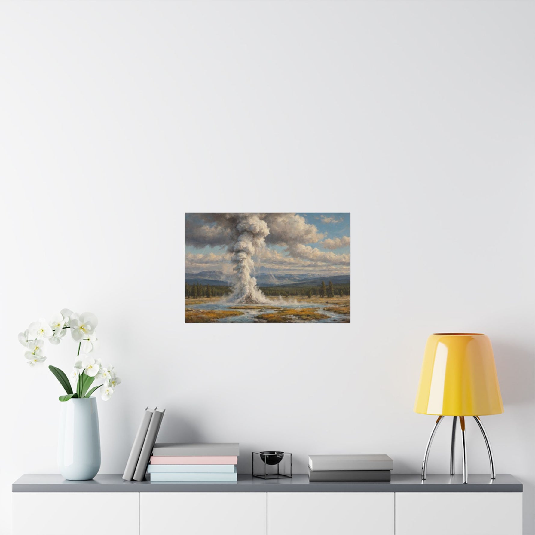 Geyser Landscape Matte Poster — Serene National Park Wall Art - AquilVision