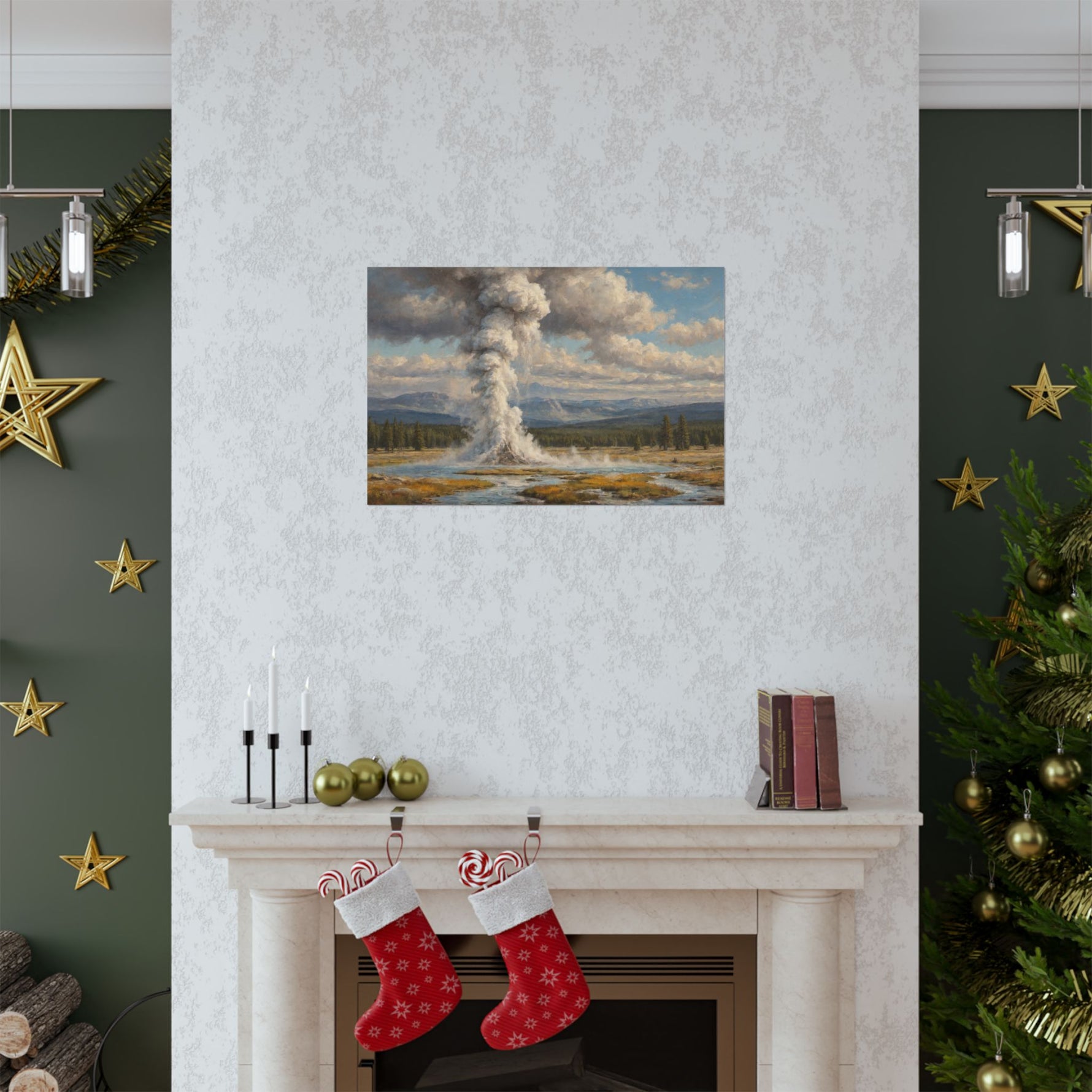 Geyser Landscape Matte Poster — Serene National Park Wall Art - AquilVision