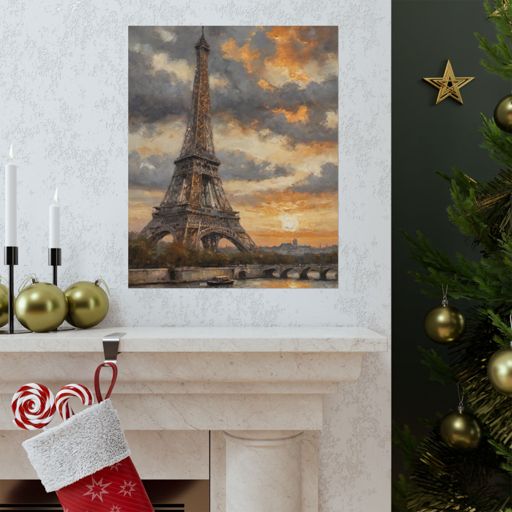 Eiffel Tower Sunset Matte Poster — Vintage Paris Wall Art - AquilVision
