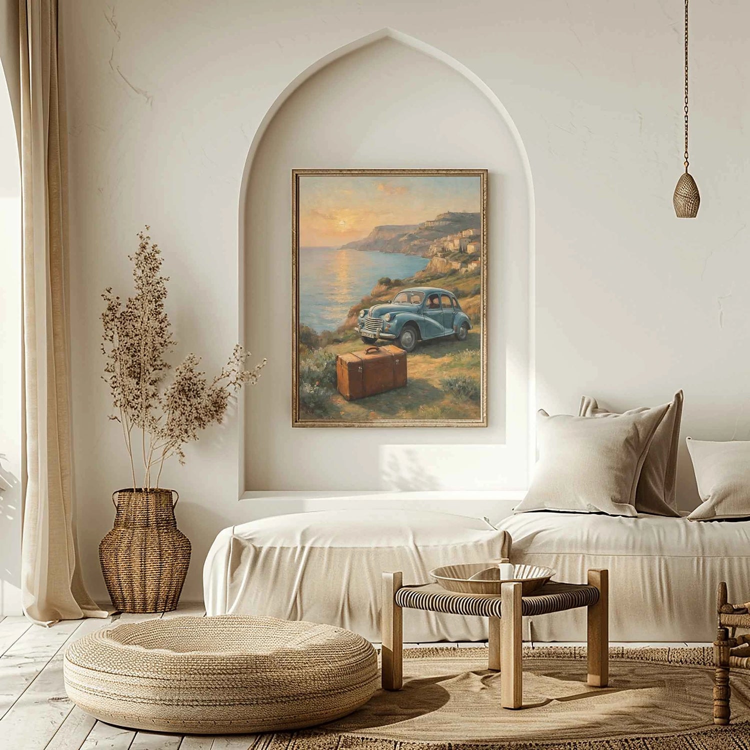 1952 French Economy Pioneer Coastal Sunset Wall Art | Vintage European Style
