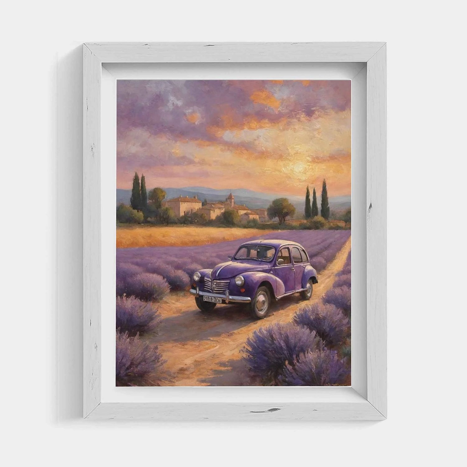 1952 French Economy Pioneer Lavender Field Wall Art | Vintage Provence Decor