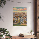 San Francisco Painted Row Houses Matte Poster — Vintage Cityscape Wall Art - AquilVision