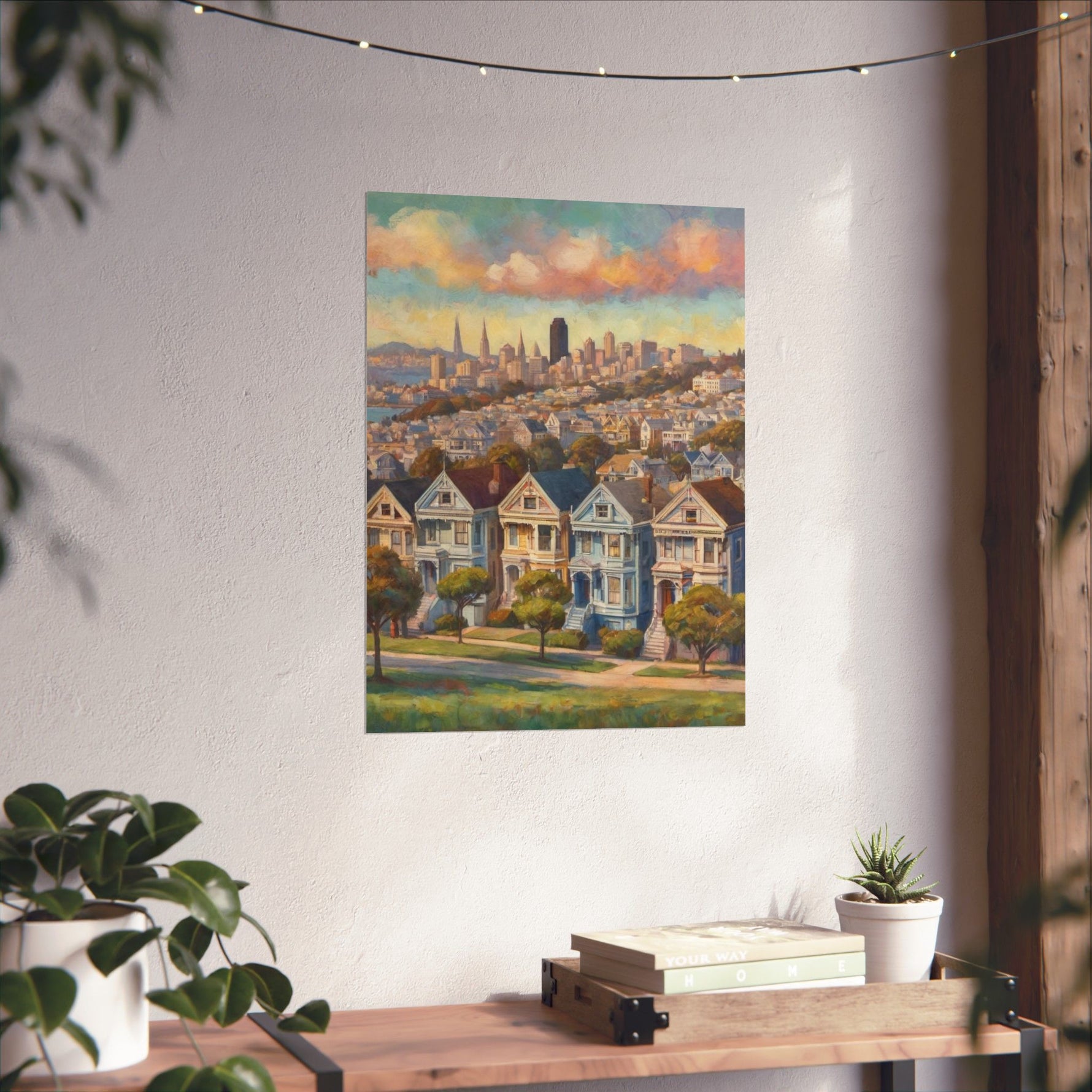 San Francisco Painted Row Houses Matte Poster — Vintage Cityscape Wall Art - AquilVision