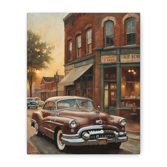Vintage Car Canvas Wall Art, Retro Home Decor, Classic Buick Print, Gift for Car Lovers, Nostalgic Art Piece, Automotive Enthusiast Decor
