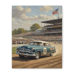 Vintage Stock Car Racing Canvas Print — Retro Speedway Wall Art