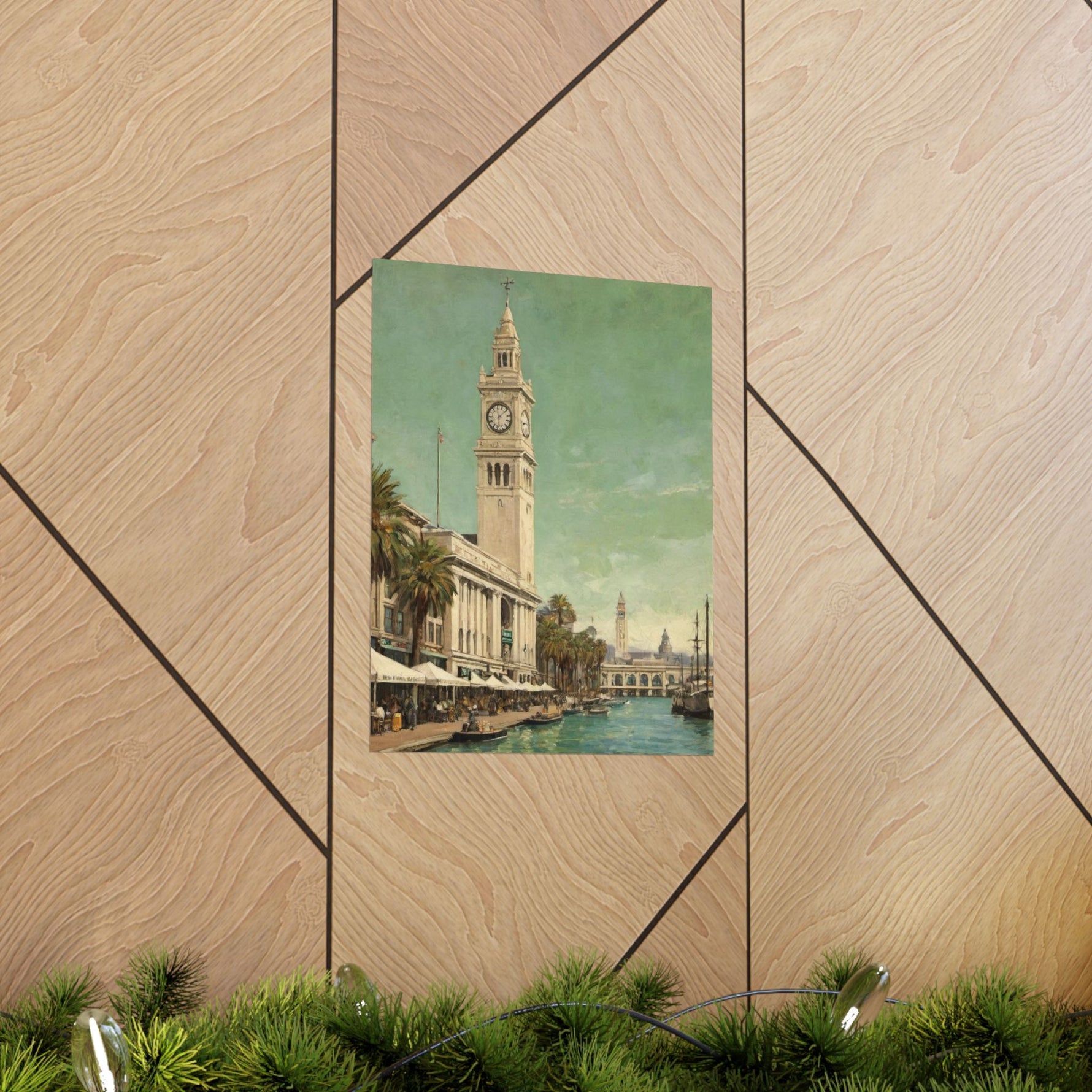 Vintage Coastal Clock Tower Poster - AquilVision