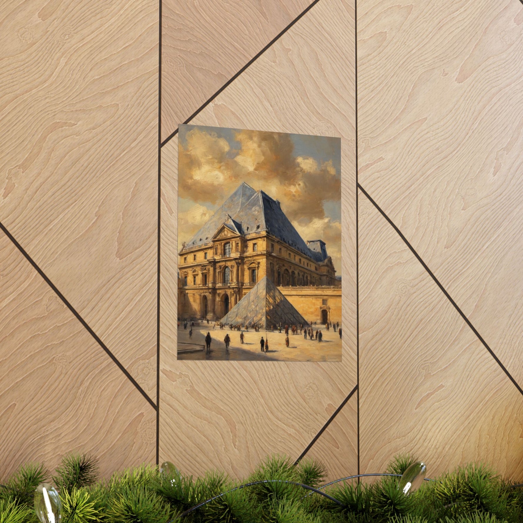 Louvre Pyramid Matte Vertical Poster — Vintage Paris Architecture Wall Art - AquilVision
