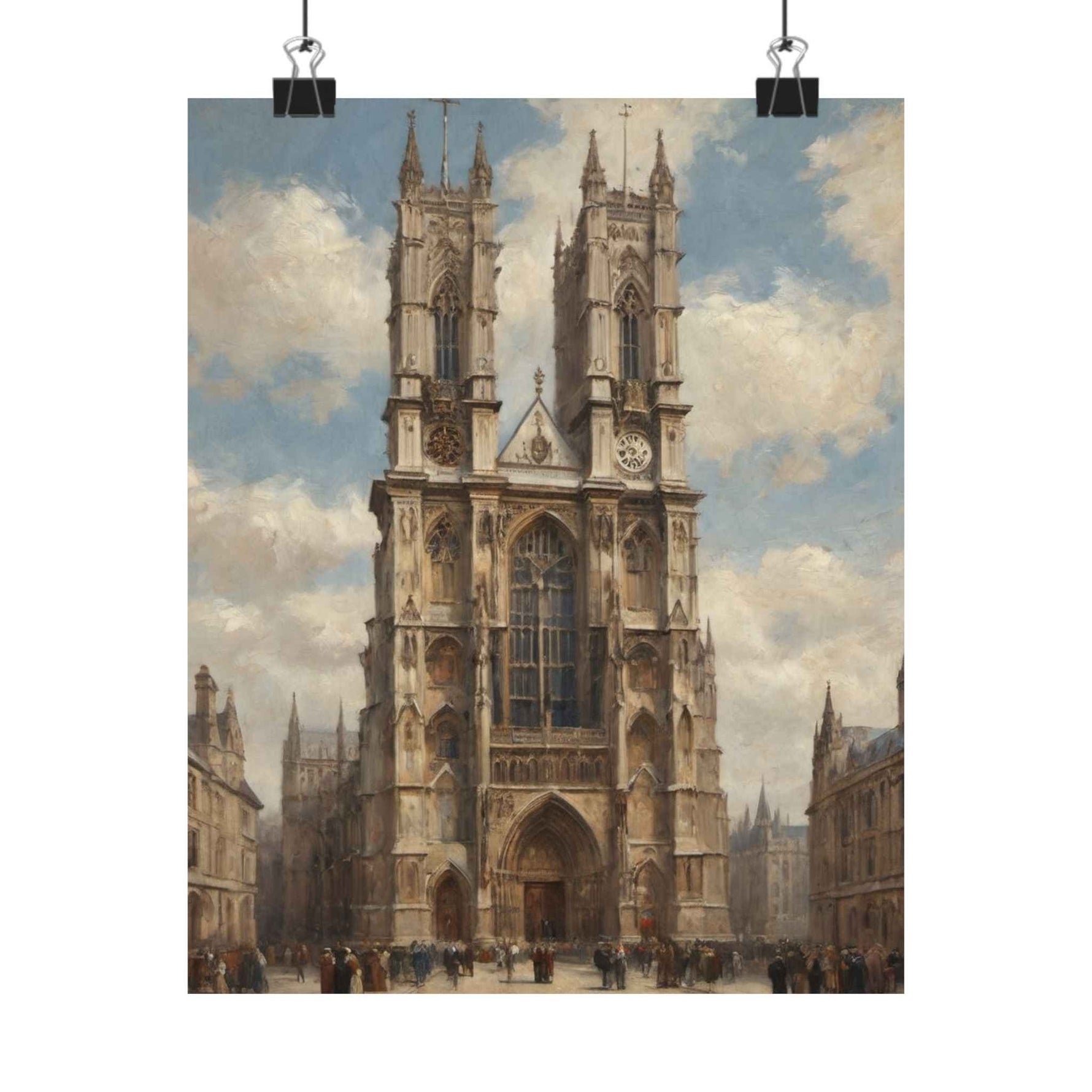 Gothic Cathedral Matte Poster — Vintage Architectural Wall Art