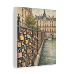 Paris Love Locks Canvas Print — Matte Stretched Wall Art - AquilVision