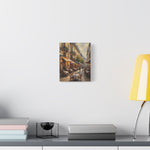 Paris Café Street Scene Matte Canvas Wall Art — Stretched 1.25" - AquilVision