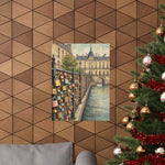 Paris Love Locks Matte Vertical Poster — Romantic Cityscape Wall Art - AquilVision