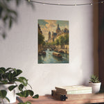 Paris Riverboat Matte Poster — Vintage European Cityscape Wall Art - AquilVision